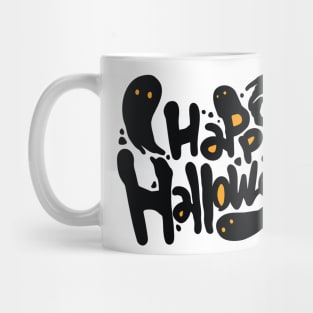 Happy Halloween Ghosts Modern Text Mug